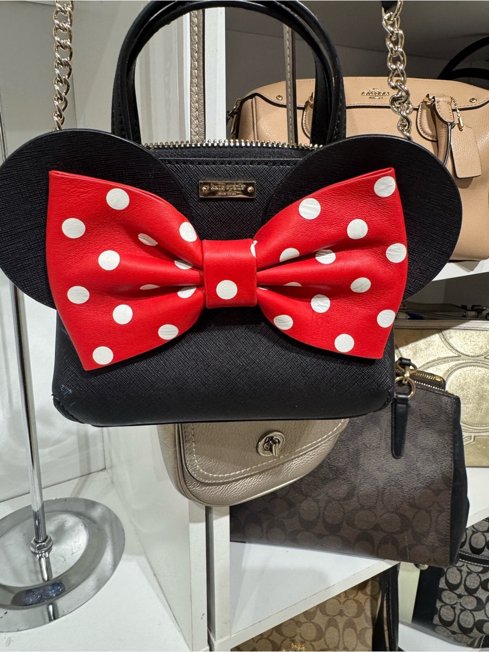 kate spade Black Bag with Red Polka Dot Bow Ears - Picture 2 of 2